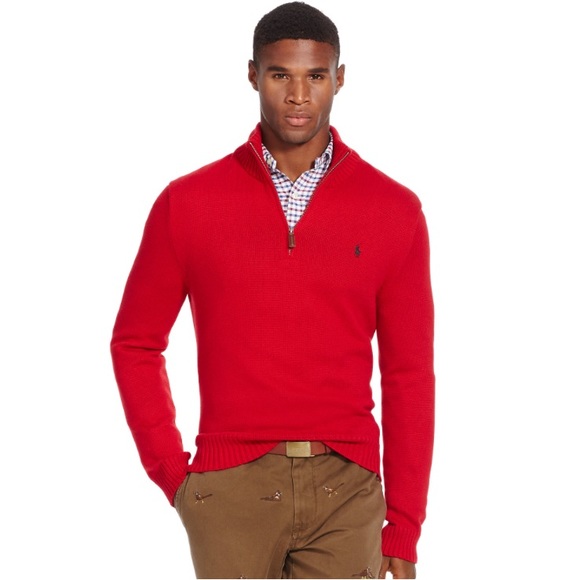 Authentic. Polo Ralph Lauren
Quarter-zip Cotton Sweater RED - Picture 6 of 6